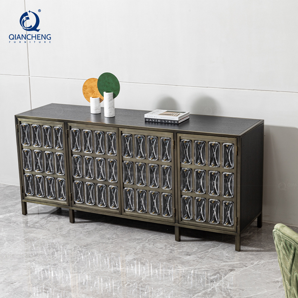 Aparador de Pared para Salón de Acero Inoxidable de 4 Puertas para Restaurante image 1
