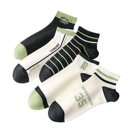 Socks men's socks spring and summer pure cotton deodorant short summer thin men's sports low-cut short socks wholesale