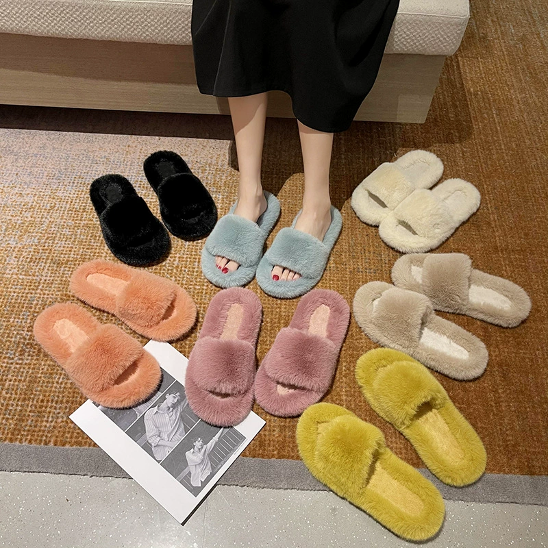Хлопковые тапочки больших размеров, женская одежда, Новые осенне-зимние удобные туфли Мао на флисовой подкладке, внешняя торговля, тапочки из мягкой шерсти на толстой подошве