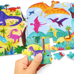 Cross-border Wooden Large-Piece Puzzle: Early Education Logic-Thinking Toy for 1-3 Year Old Boys and Girls, Perfect for Baby Development