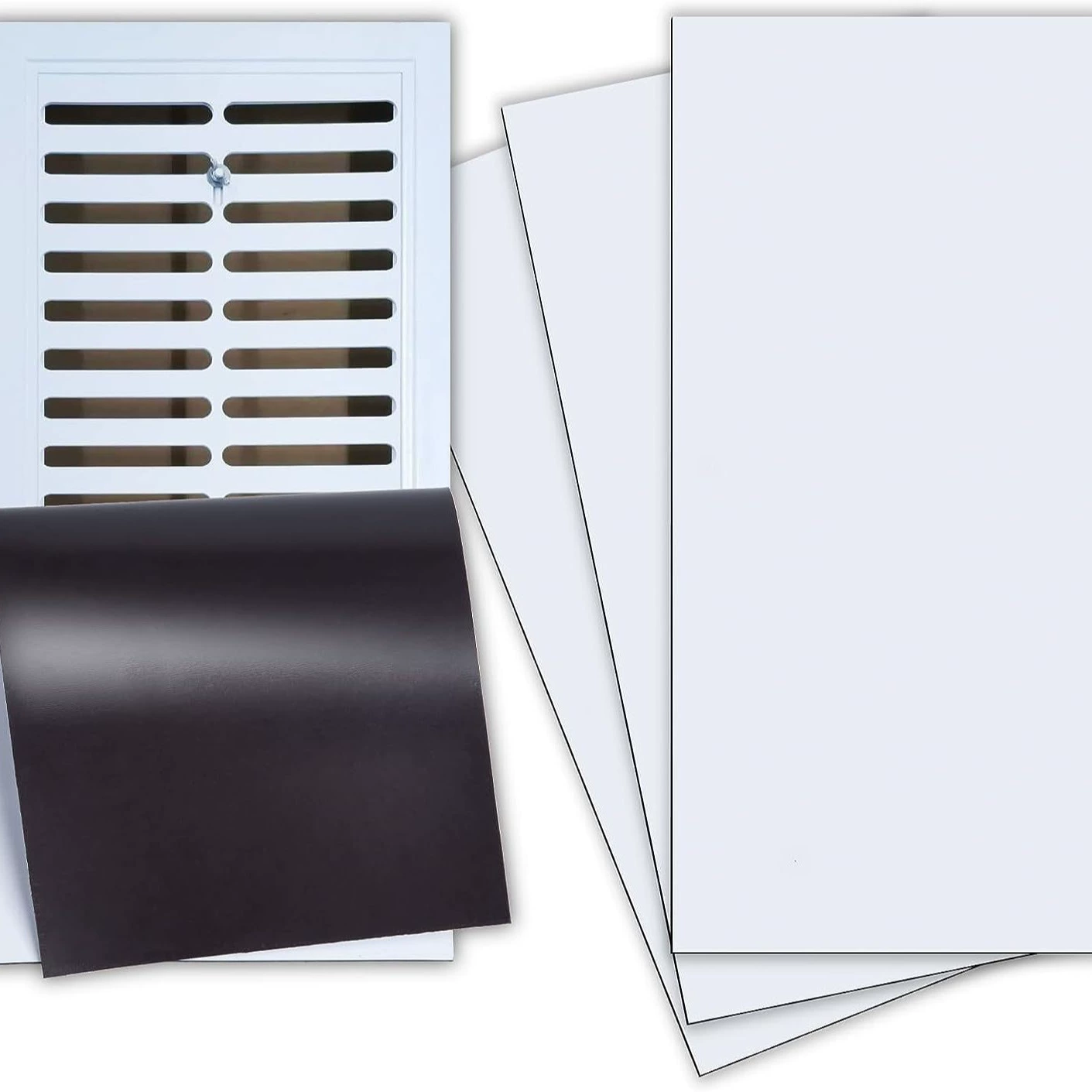 Белый магнитный крышка вентиляционного отверстия 5,5*12 дюймов для пола стены AC вентиляционное отверстие можно обрезать