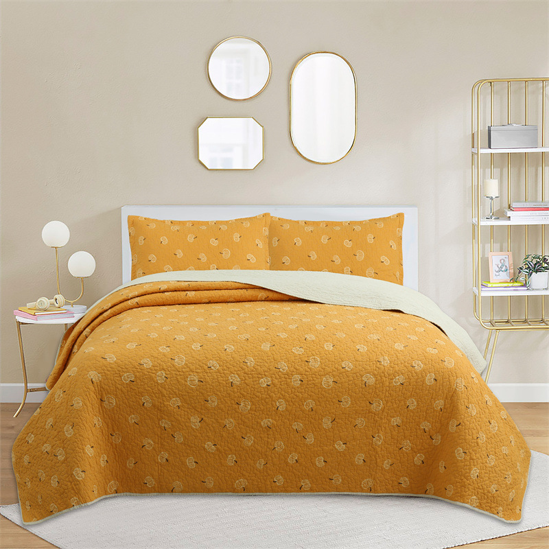 Quilted Bedding Set - Pure Cotton Embroidered Summer Quilt_voghion.com