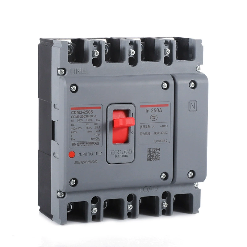 Пластиковый корпус Delixi CDM3S Breakfest 100A160A250A400, воздушный выключатель 3P4P, трёхфазный, четырёхпроводной, 380 В