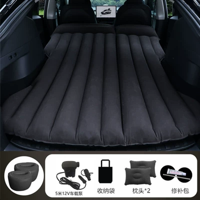 Sleeping Tool, Folding Bed, Camping Vehicle-mounted inflatable bed - black-tesla-model-y-with-512m-v-car-pump-round-stanchion