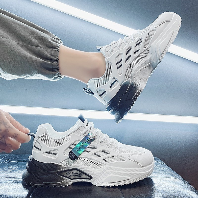 Sport männer herbst atmungsaktive lauf mesh Koreanische version lässig papa dicken sohlen schuhe, jungen der kleine weiße trendy schuhe_voghion.com
