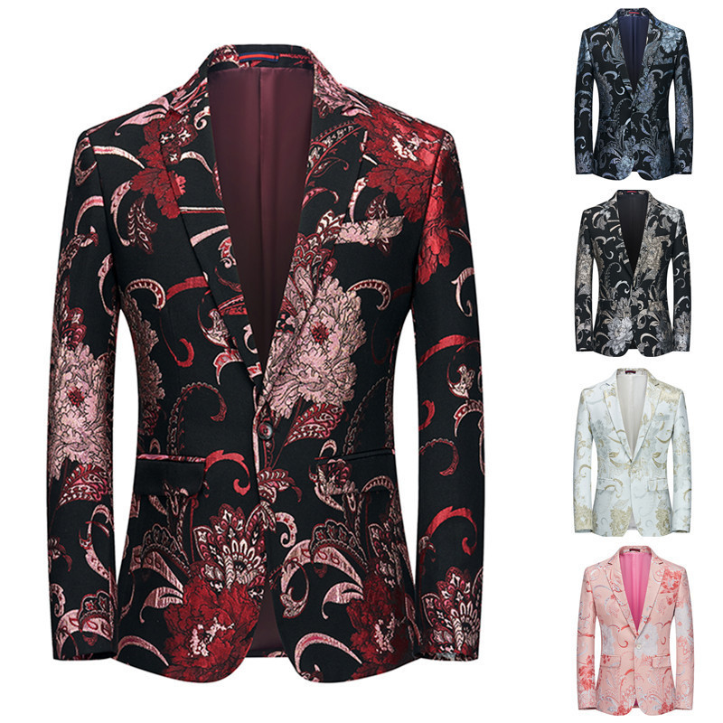 Foreign Trade 2025 Spot Spring New Fancy Suit Men's Jacket Casual Small Suit Men's Dress Stage Performance