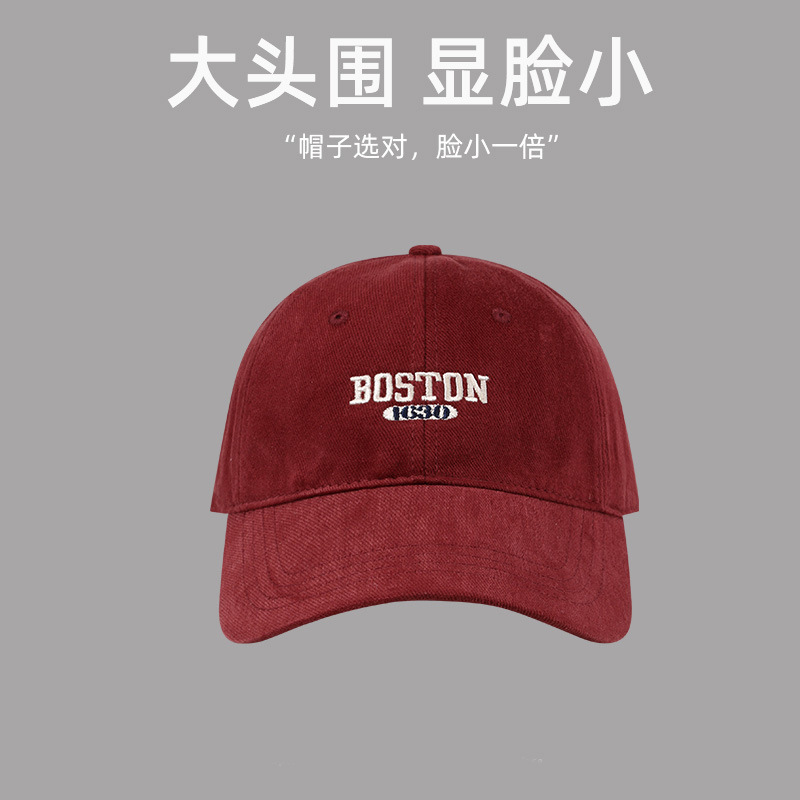 버건디-BOS 자수 기모 코튼 고품질 모델