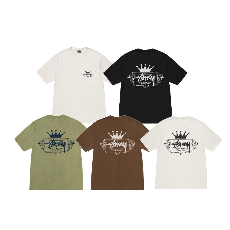 2025 stussyt-shirt Tusi SS24 trendy brand summer basic crown print…