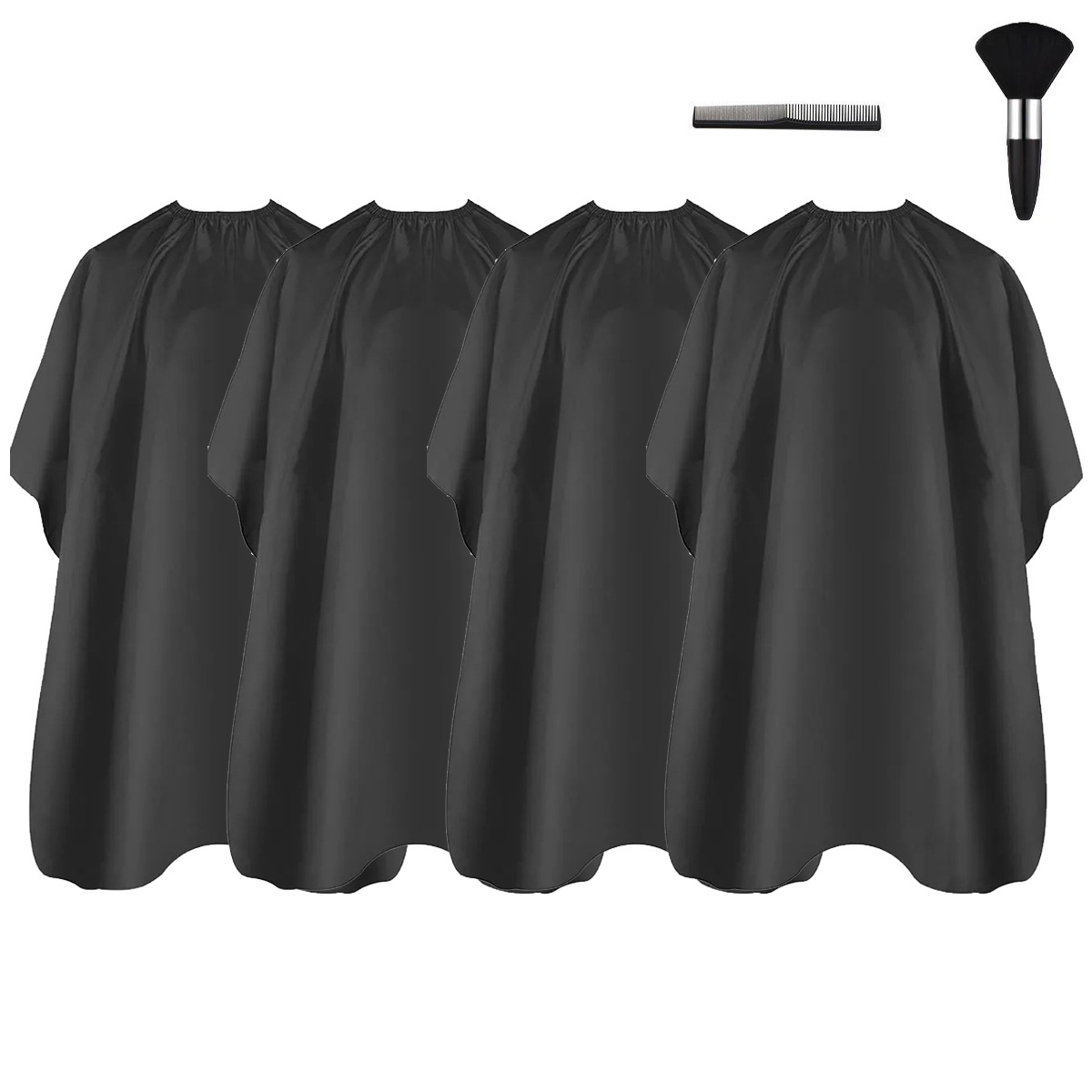 4 paños negros medianos + peine + cepillo
