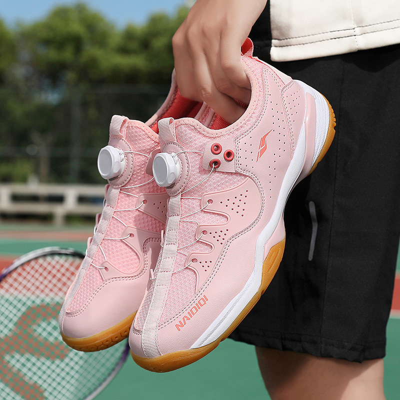 Botón giratorio de verano zapatos de hombre zapatos antideslizantes zapatos de bádminton de estudiantes de secundaria pareja zapatos de malla transpirables