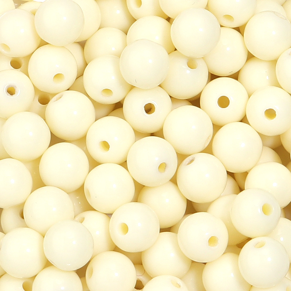 Cuentas redondas acrílicas de color sólido para Navidad, cuentas redondas de color sólido para joyería hecha a mano, accesorios de bricolaje, cuentas redondas de color sólido, cuentas sueltas.