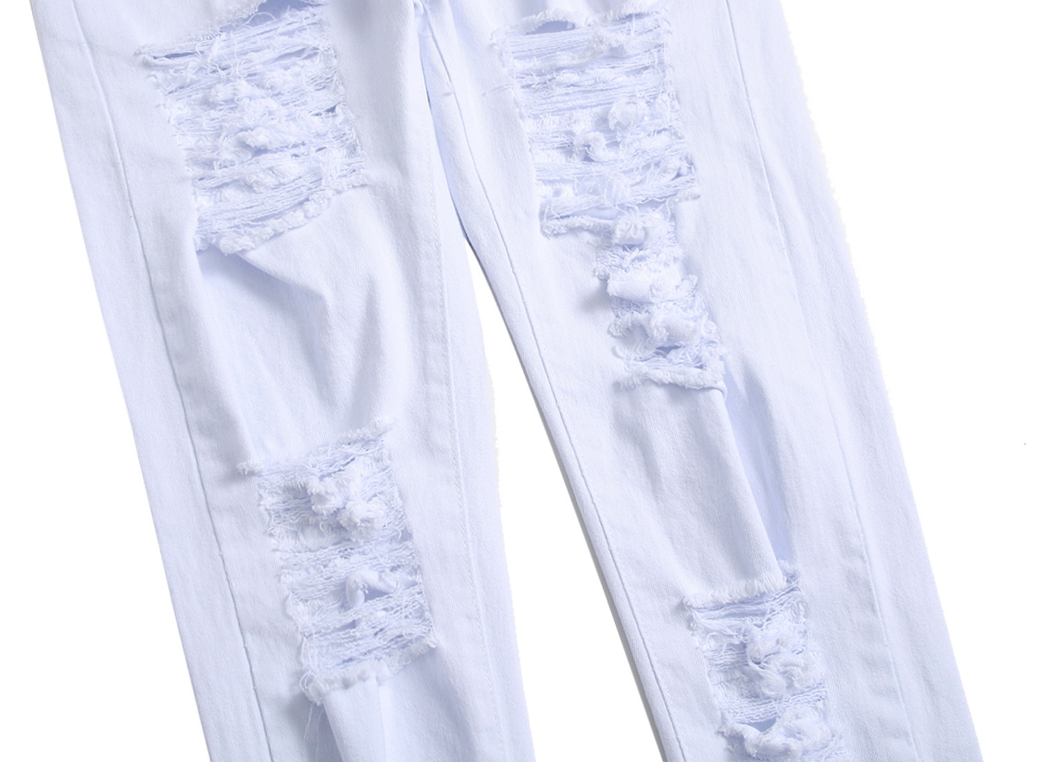 boy Cross-Border European And American Foreign Trade Style Men's Fashion Trendy Stretch Jeans Large Ripped Pants_viptrois.com