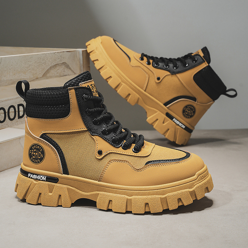 Zapatos de hombre otoño 2024 nuevas botas de trabajo de alto nivel tendencia masculina multifuncional con suela gruesa deportiva al aire libre botas Martin