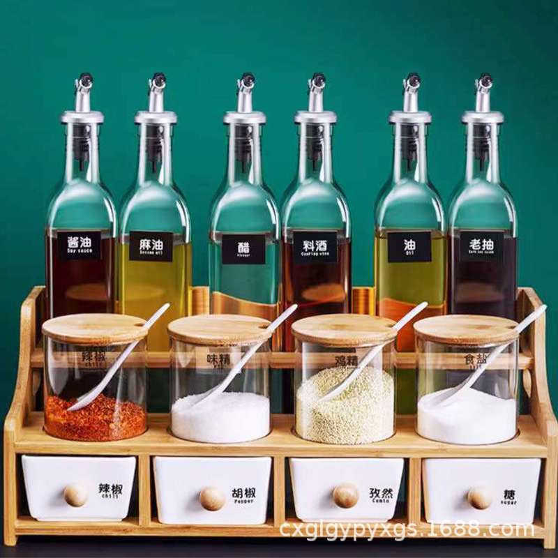 Kitchen supplies Set the rack feasting rack countertop kitchen utensil household large -piece feasting box seasoning condiment storage rack