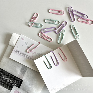 Minimalist Paper Clips Metal Fixing Macaron Color Star-Chasing Card Packaging Decorative Material Paper Clip Holder Fixing