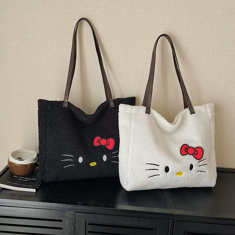 包包女新款2025秋冬季卡通可爱大容量毛绒女士单肩包手提包托特包