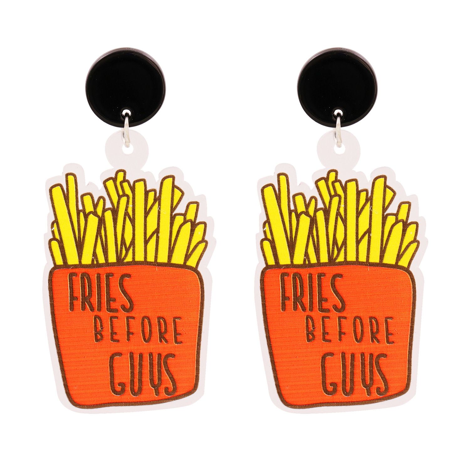 Acryl Pommes Frites Anhänger Ohrringe display picture 6