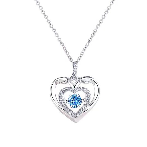 Live Broadcast Sweetheart Necklace Female Niche Beating Heart Pendant Chinese Valentine's Day Gift for Girlfriend