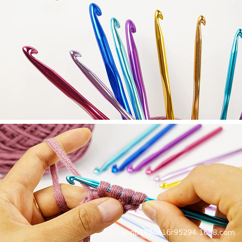 Color aluminum crochet DIY tool crochet...