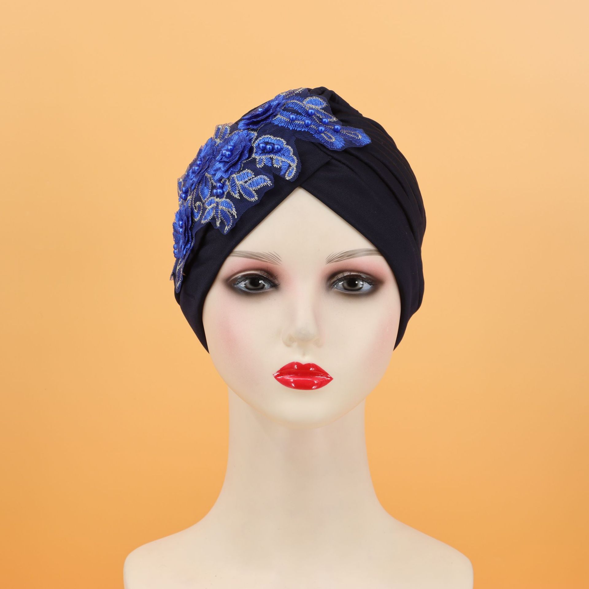 Cappello sciarpa testa di fiore appiccicoso tinta unita_voghion.com