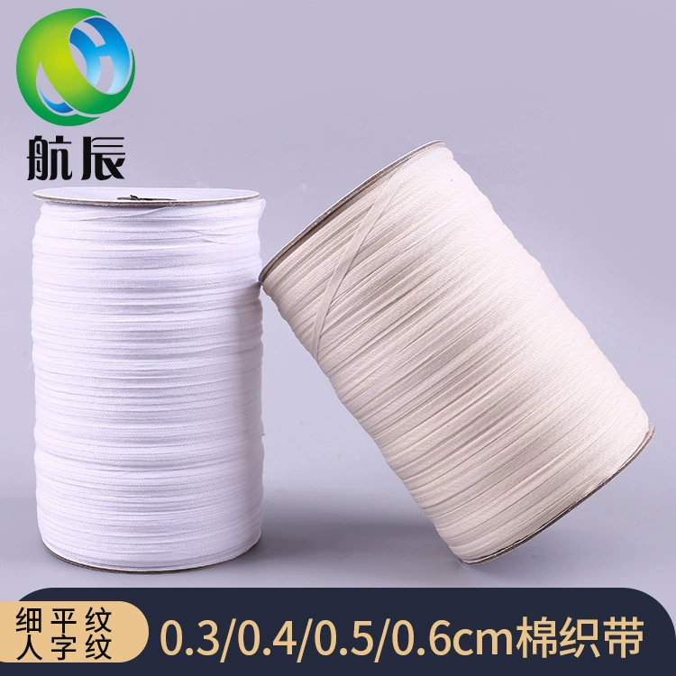 Фабрика оптовая оптовая тонкая плоская хлопчатобумажная лента 1 см черно-белая обшивка с аксессуарными материалами для одежды