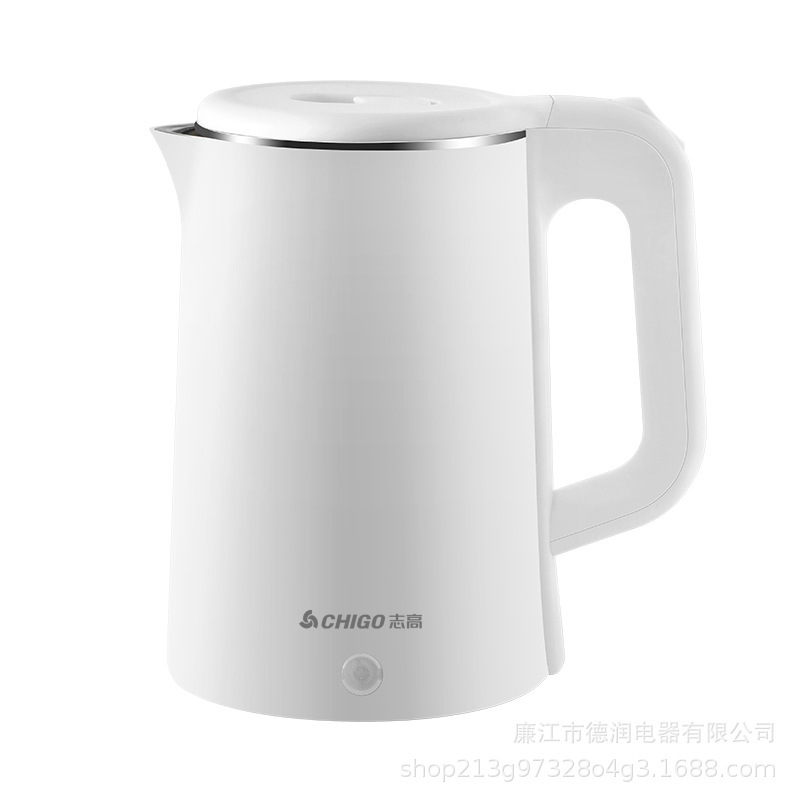 志高电热水壶双层防烫大容量烧水壶家用煮水壶食品级不锈钢热水壶|undefined