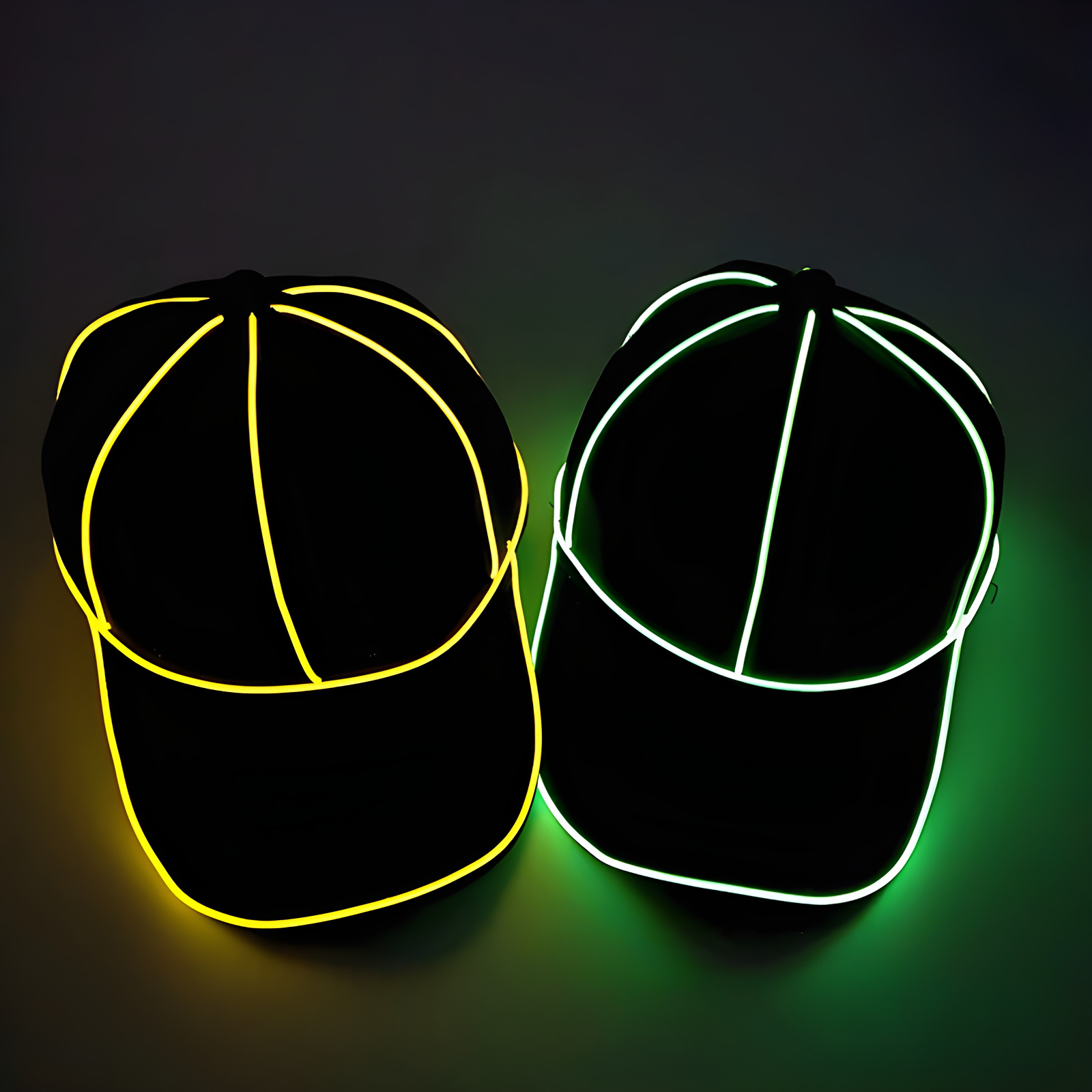 Party EL sombrero de hip-hop luminoso de luz fría bar baile sombrero de béisbol LED luminoso Bungee sombrero de boca de pato