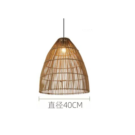 Araña de estilo japonés creativo personalizado comedor lámpara Hotel habitación estudio entrada estilo silencioso hecho a mano ratán lámpara de una sola cabeza