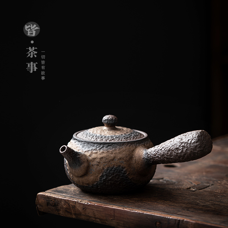 Chinese Side Handle Pot Kung Fu Tea Set Home Living Room Office Ceramic Teapot Retro Tea Set Stoneware Teapot Chinese Side Handle Pot Kung Fu Tea Set Home Living Room Office Ceramic Teapot Retro Tea Set Stoneware Teapot