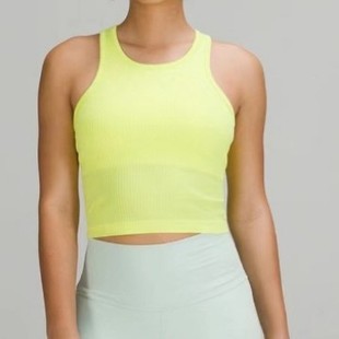 Lulu Ebb Short Sports Vest Women's European and American New Naked Sense Breathable Push-up Yoga Top with Chest Pad