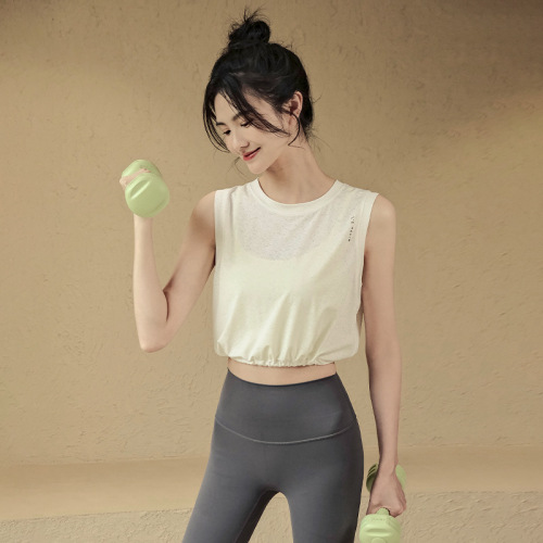 Yoga attire women's summer thin breathable loose sports tank top running training high-end temperament fitness clothes