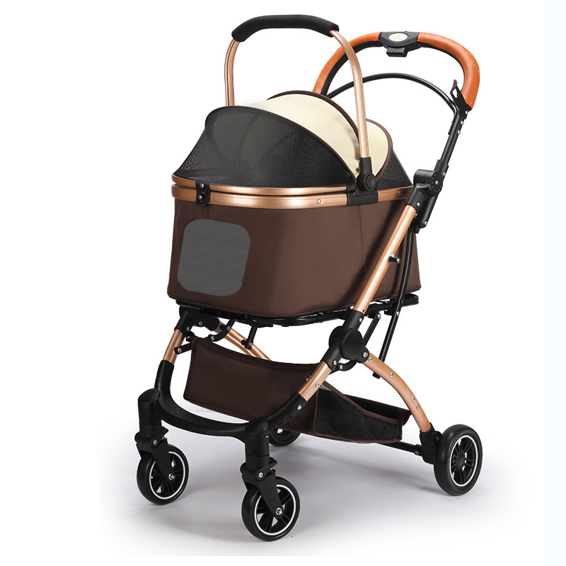 GVBB 애완 동물 카트 접이식 가벼운 개 고양이 작은 개 테디 카트 분리 가능한 아마존