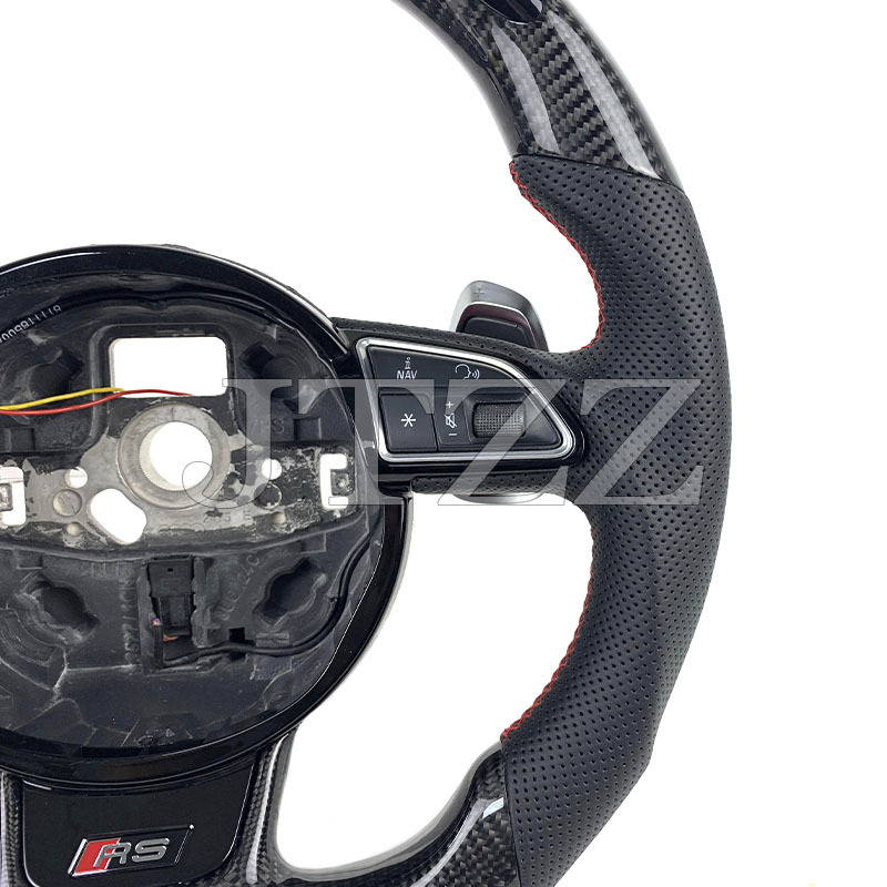 Suitable for Audi A4A5A6A7S4S5S6S7 2010-2015 carbon fiber steering wheel LED car interior