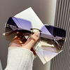 Two-color advanced fashionable trend sunglasses, 2023 collection, gradient, high-quality style, internet celebrity