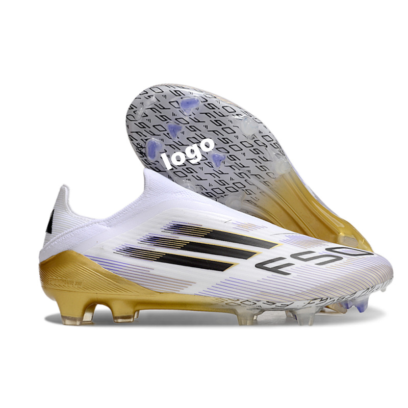 Fábrica de comercio exterior transfronterizo F50 zapatos de fútbol FG rosa con cordón de entrenamiento zapatos de fútbol para hombres hierba natural