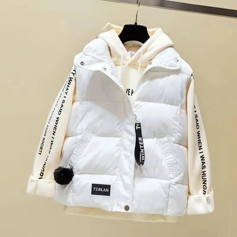 2024 New Cotton Vest Women's Spring and Autumn Korean Down Cotton-padded Jacket Vest Waiver Autumn and Winter Coat Winter Vest