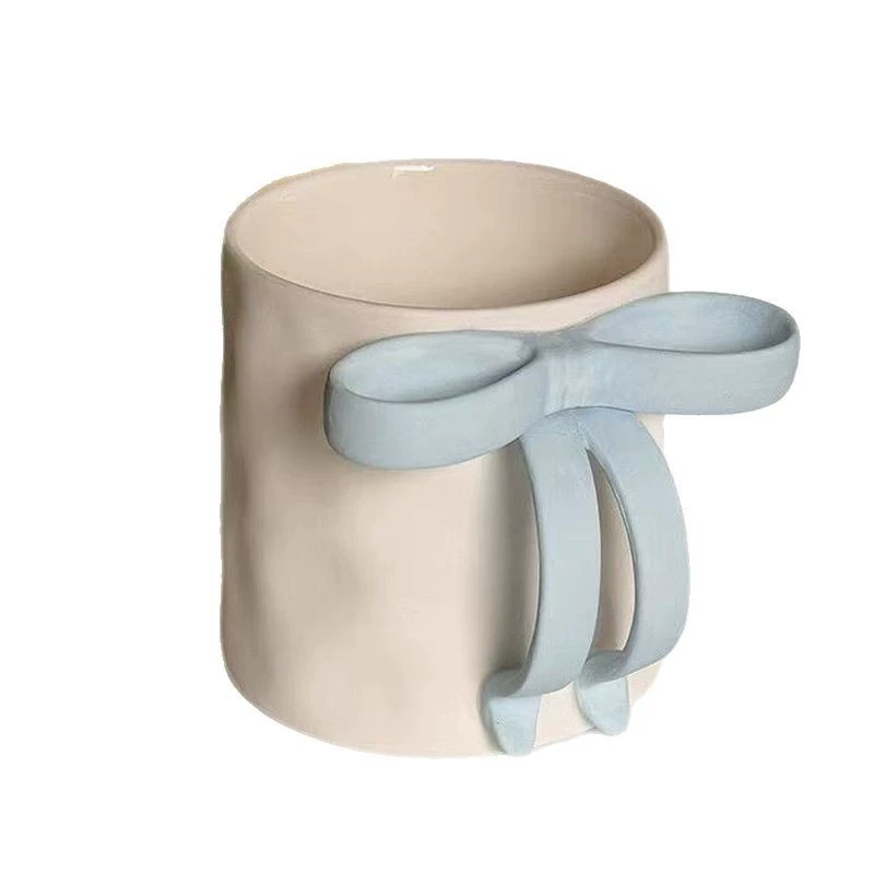 Niche design bow ins ceramic mug high-looking creative ceramic mug 1