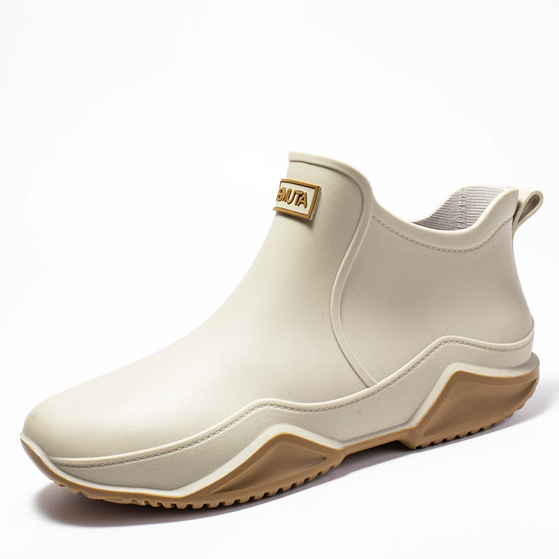 816D модные короткие резиновые сапоги для женщин, универсальные водные туфли для пар, мягкая подошва, нескользящие кухонные резиновые сапоги