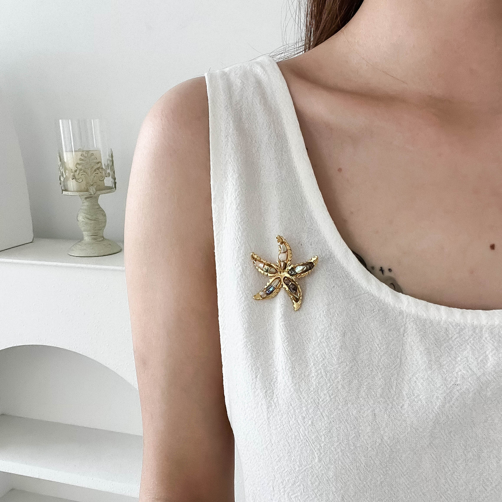 Vintage zeester broche voor dames luxe speld voor kleding_voghion.com
