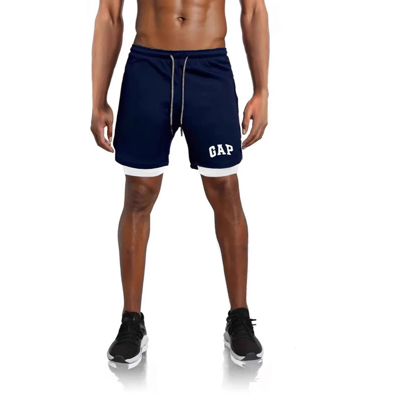 Cross-Border Men's Double-Layer Gap Printed Logo Mobile Phone Pants