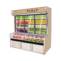 Шкаф для заказа острых горячих горшков, коммерческие шампуры для барбекю, холодильный трехтемпературный витринный шкаф для хранения овощей, холодная покраска