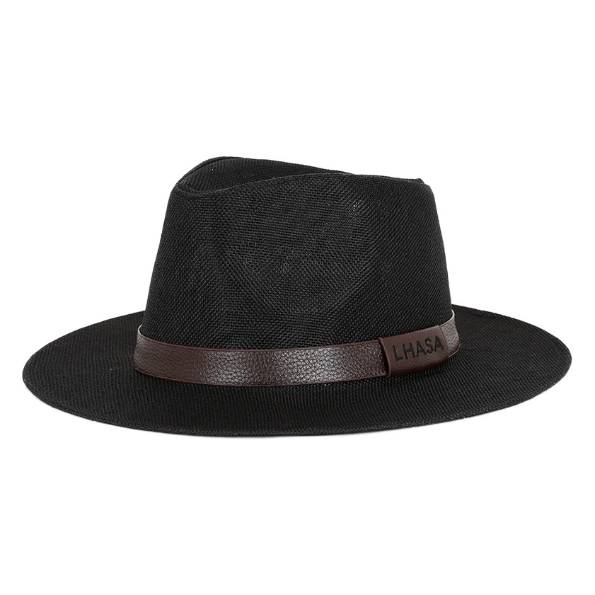Sombrero de verano de lino de los hombres sombrero de sol panama plano británico jazz sombrero de alta gama protección del sol caballero sombrero al por mayor