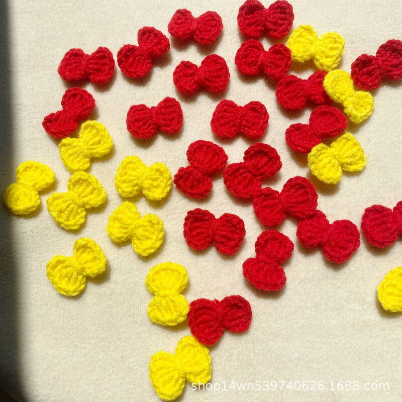 Handmade Crocheted Woolen Small Butterfly Hairpins, Sweaters, Hats, Socks, Accessories, Semi-Finished Products, Candy-Colored Patches