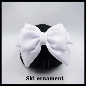 3D White Double Layer Bowknot Ski Helmet Cover
