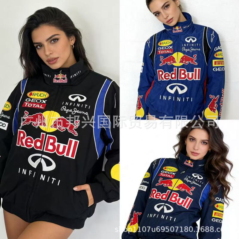 F1 Embroidered Racing Suit "Niuniu" Style European and American Cross-Border Foreign Trade Sexy Hot Girl Embroidered Jacket Custom-Made