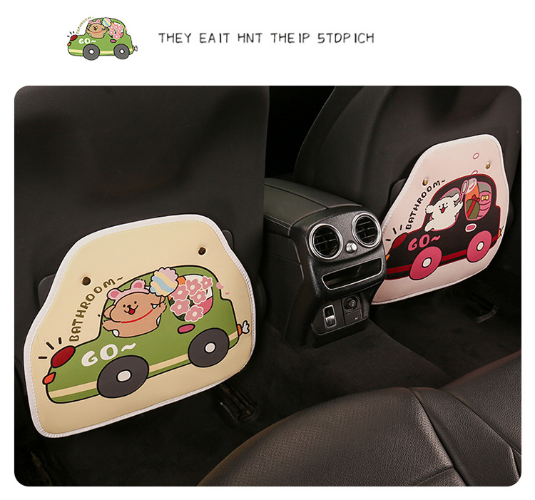 Driving Puppy Anti-Kick Pad, Cute Cartoon Seat Back Anti-Kick Pad, Car Seat Back Anti-Fouling Pad, Universal for All Seasons