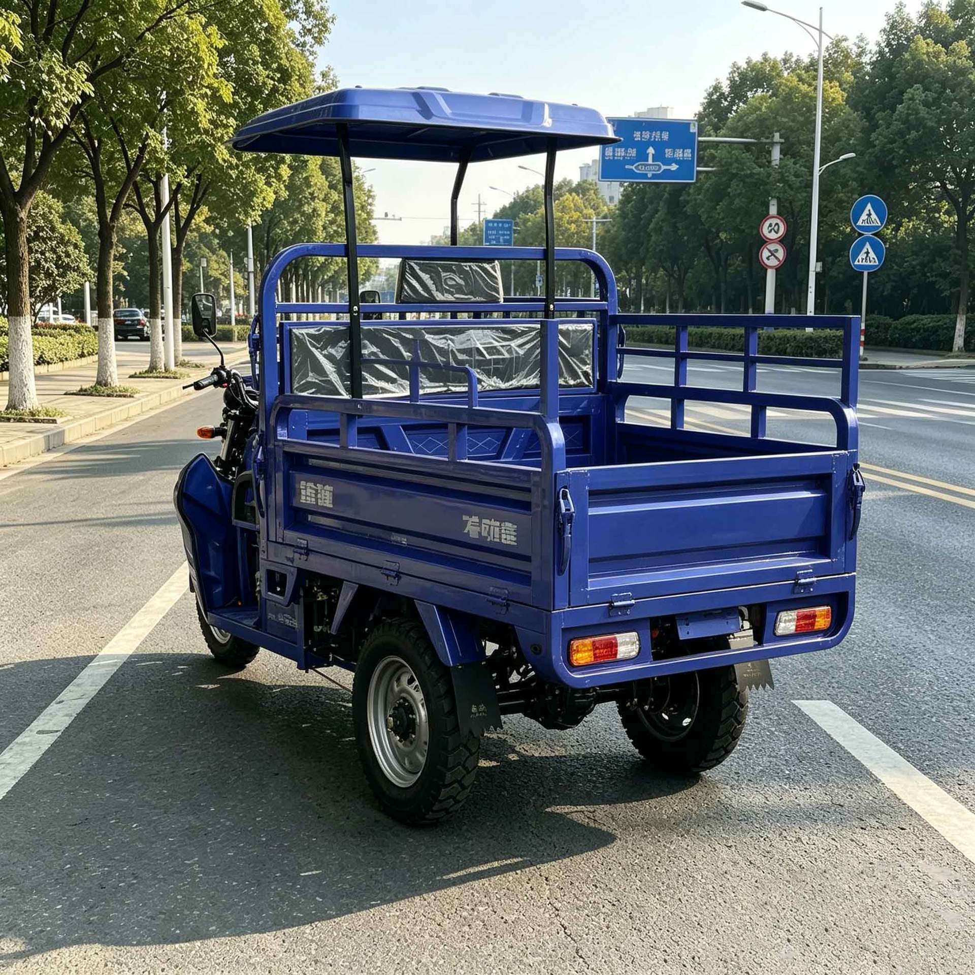 Agricultural Cargo-Carrying Fuel-Powered Tricycle for Export to Africa, Passenger Motorcycle with Canopy, Durable, Powerful, Multi-Seater