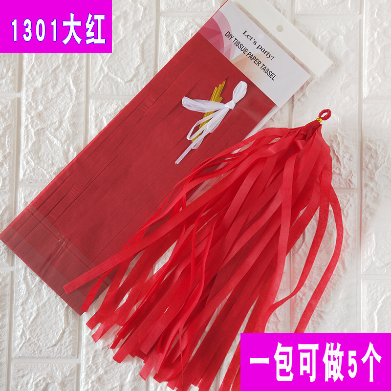 Fijación de papel al por mayor 5 / paquete de cinta de color tirar de flores decoración de la habitación de bodas suministros de fiesta europeos y estadounidenses