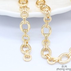 New Copper Pure Handmade 14k Colorfast Real Gold Chain, Personalized Open Link Connector Chain, DIY Necklace Accessories