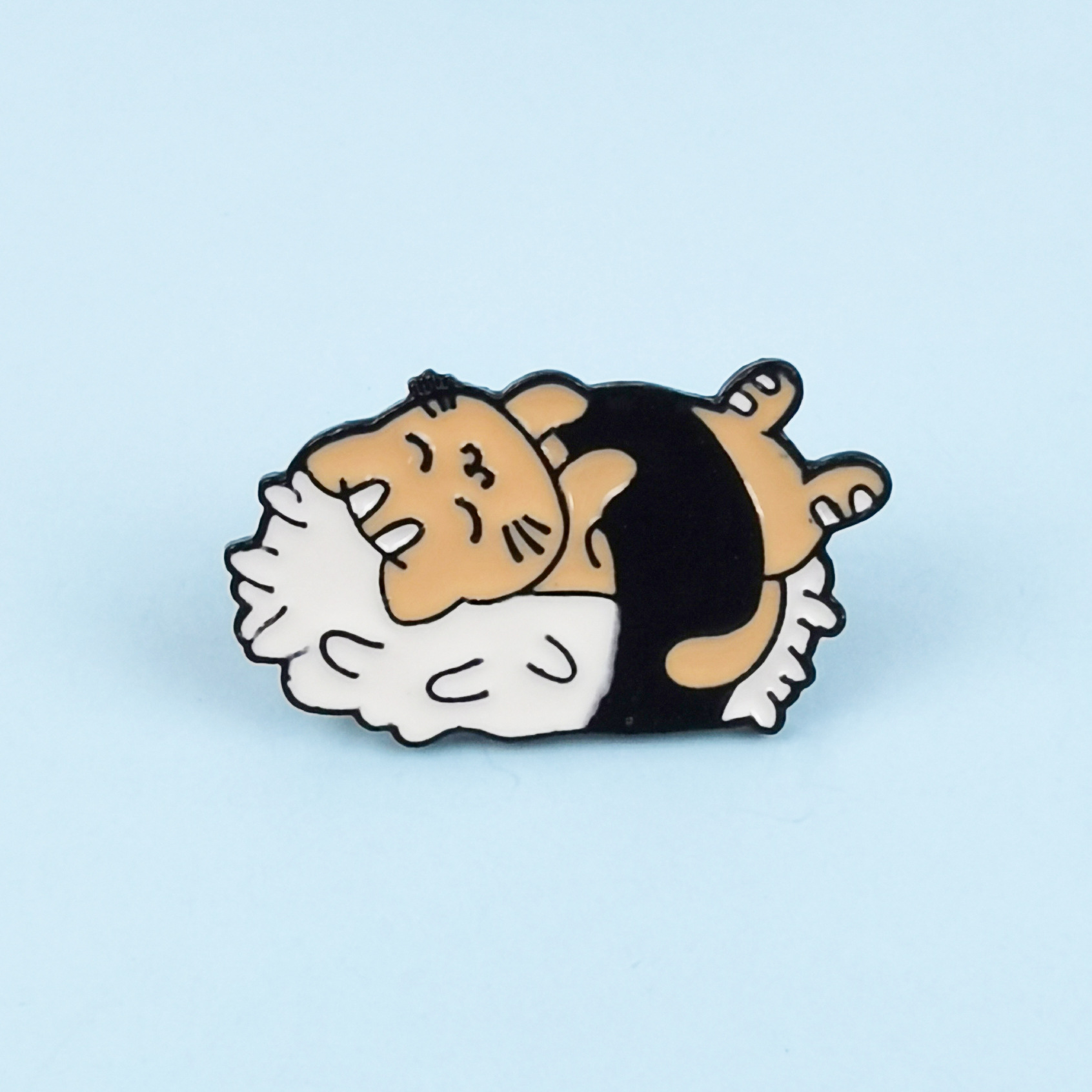 Broche de metal con forma de gato creativo Accesorios de insignia de gato de dibujos animados lindo